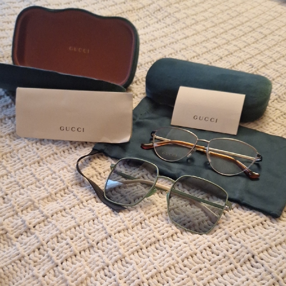 Gucci Green Sunglasses and Clear Glasses Eyewear Collection